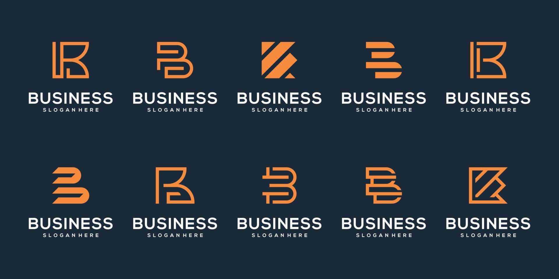 het beste logo verzameling monogram brief b icoon symbool voor bedrijf. vector