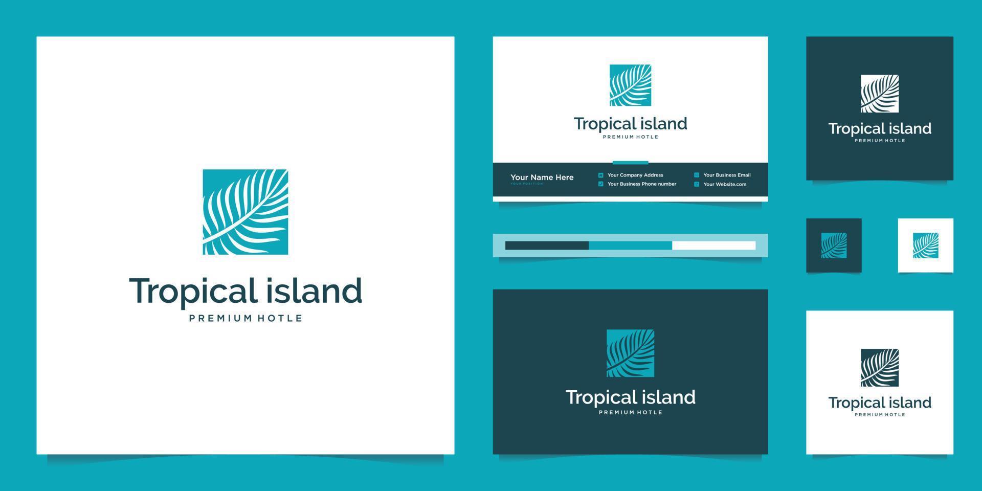 palm bladeren. abstract ontwerp concept voor reizen agentschappen, tropisch vakantieoorden, strand hotels. zomer vakantie symbool. vector logo ontwerp sjabloon.