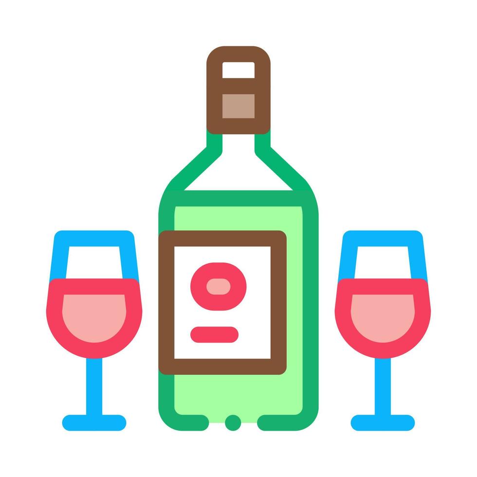 wijn fles icoon vector schets illustratie