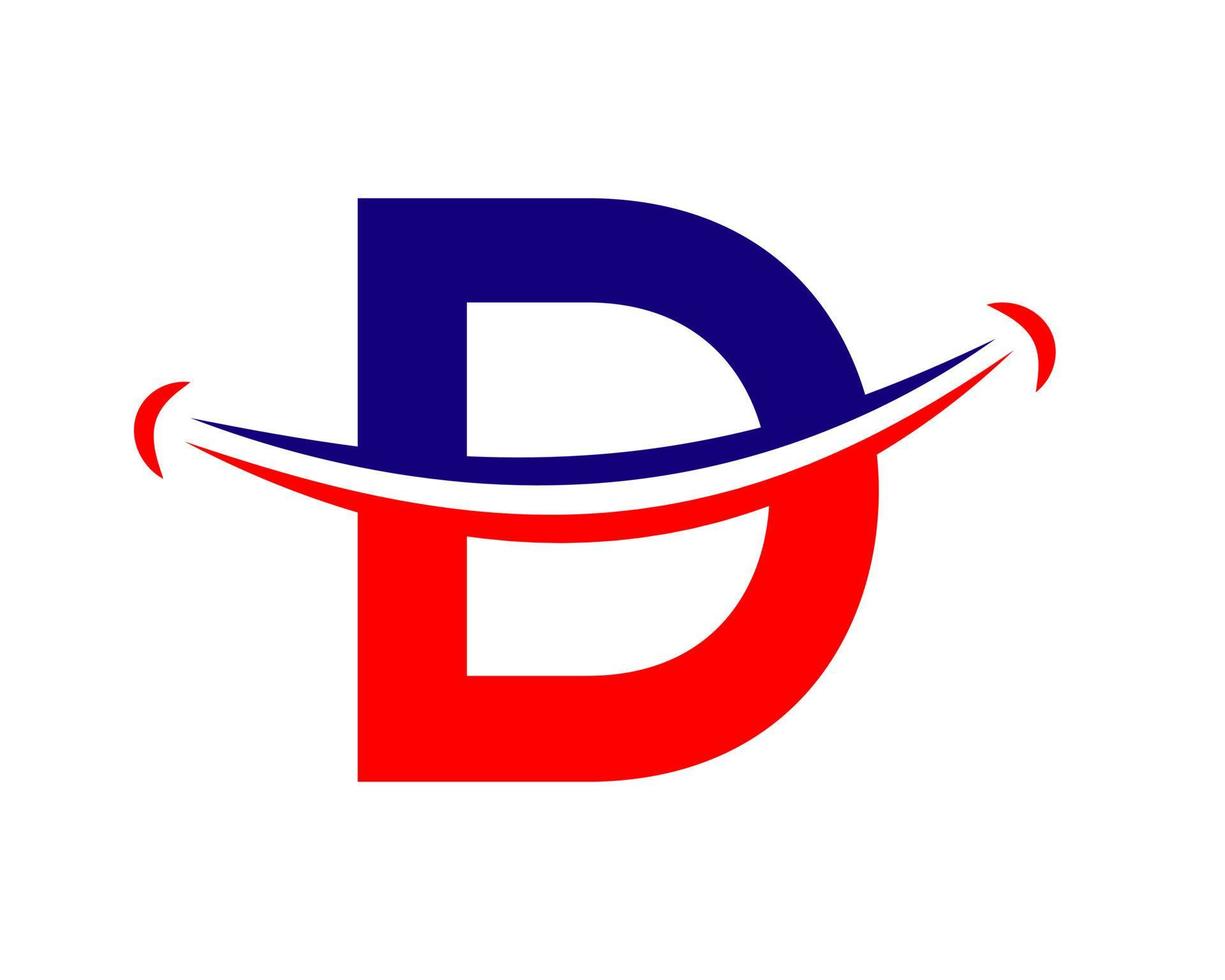 brief d glimlach logo ontwerp vector sjabloon