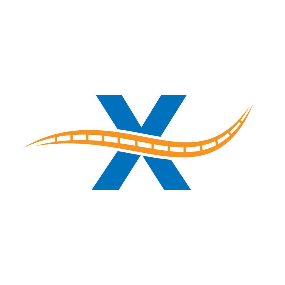 vervoer logo met X brief concept vector