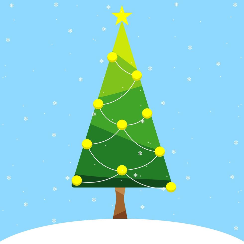 schattige kerstboom vector