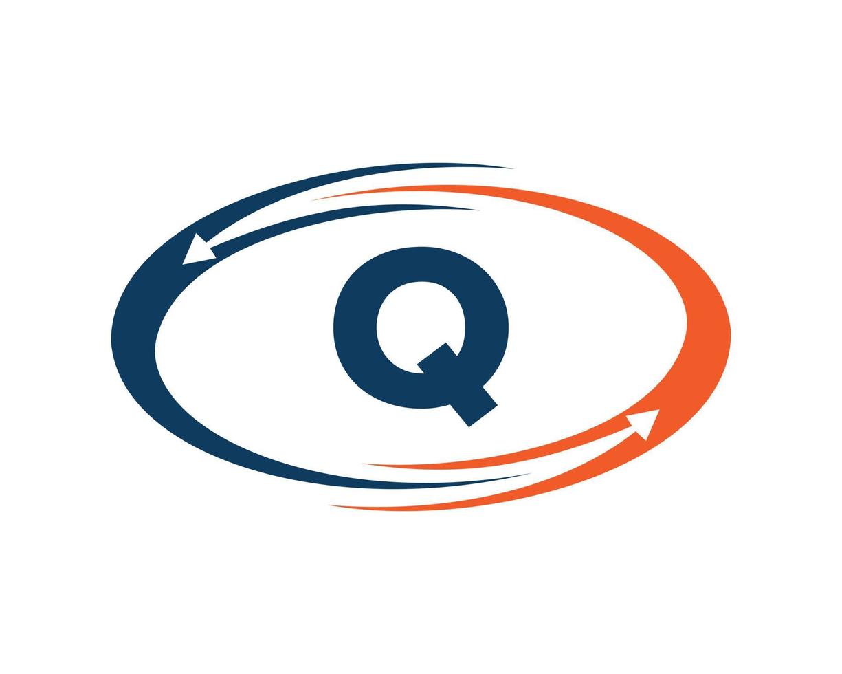 brief q technologie logo ontwerp vector