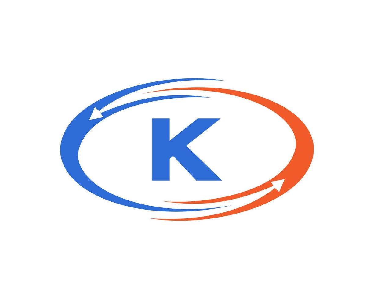 brief k technologie logo ontwerp vector