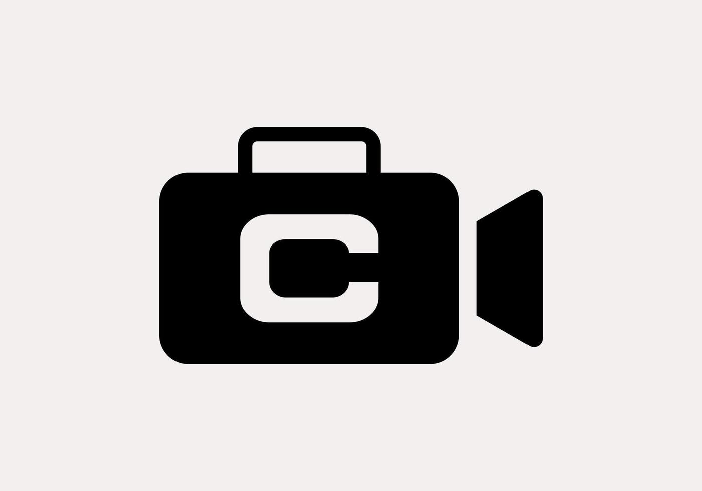 brief c film video camera logo ontwerp bioscoop film en videografie teken vector