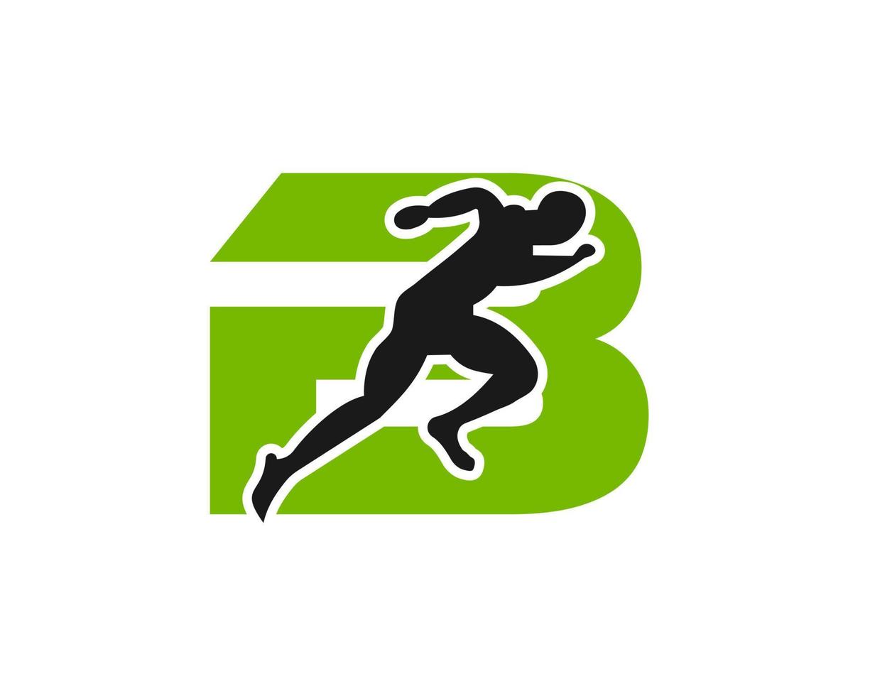 sport rennen Mens brief b logo. rennen Mens logo sjabloon voor marathon logotype vector