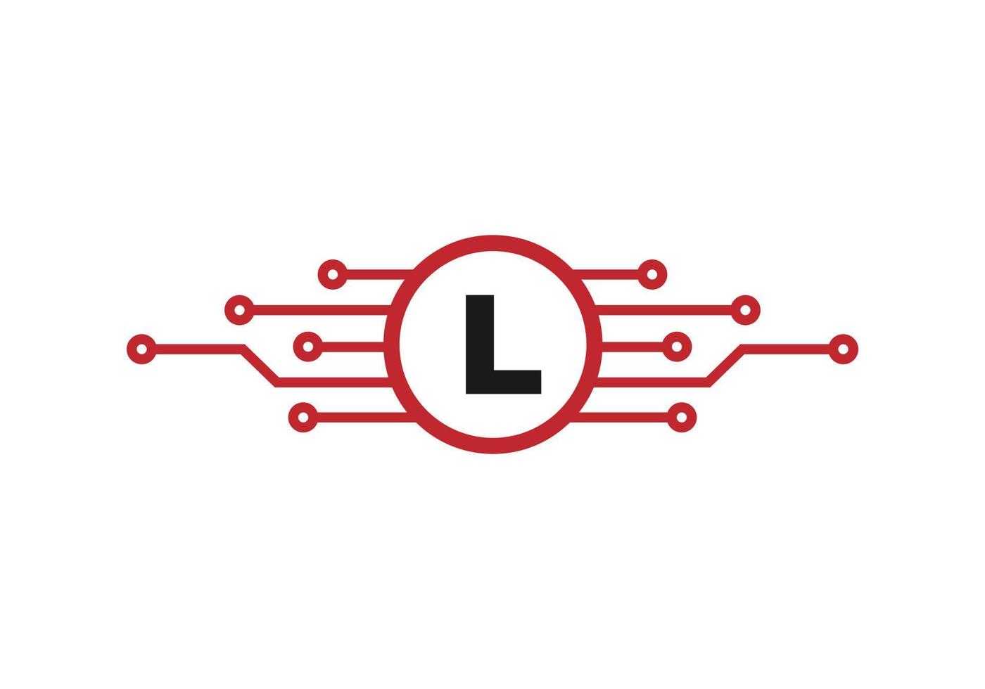 brief l technologie logo. netwerk logo ontwerp vector