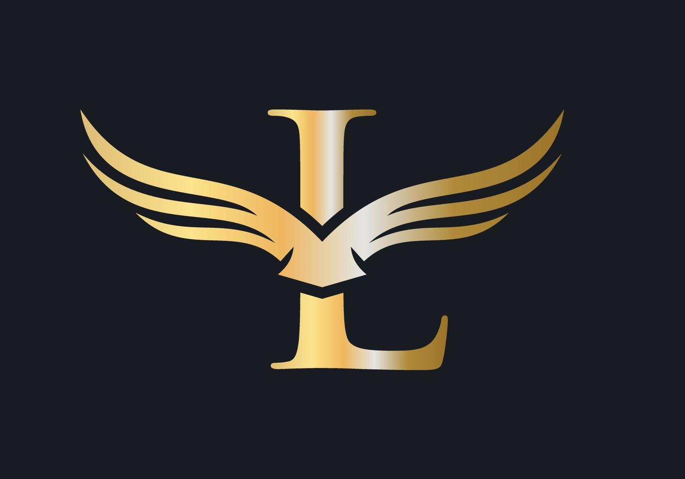 brief l vleugel logo ontwerp vector sjabloon