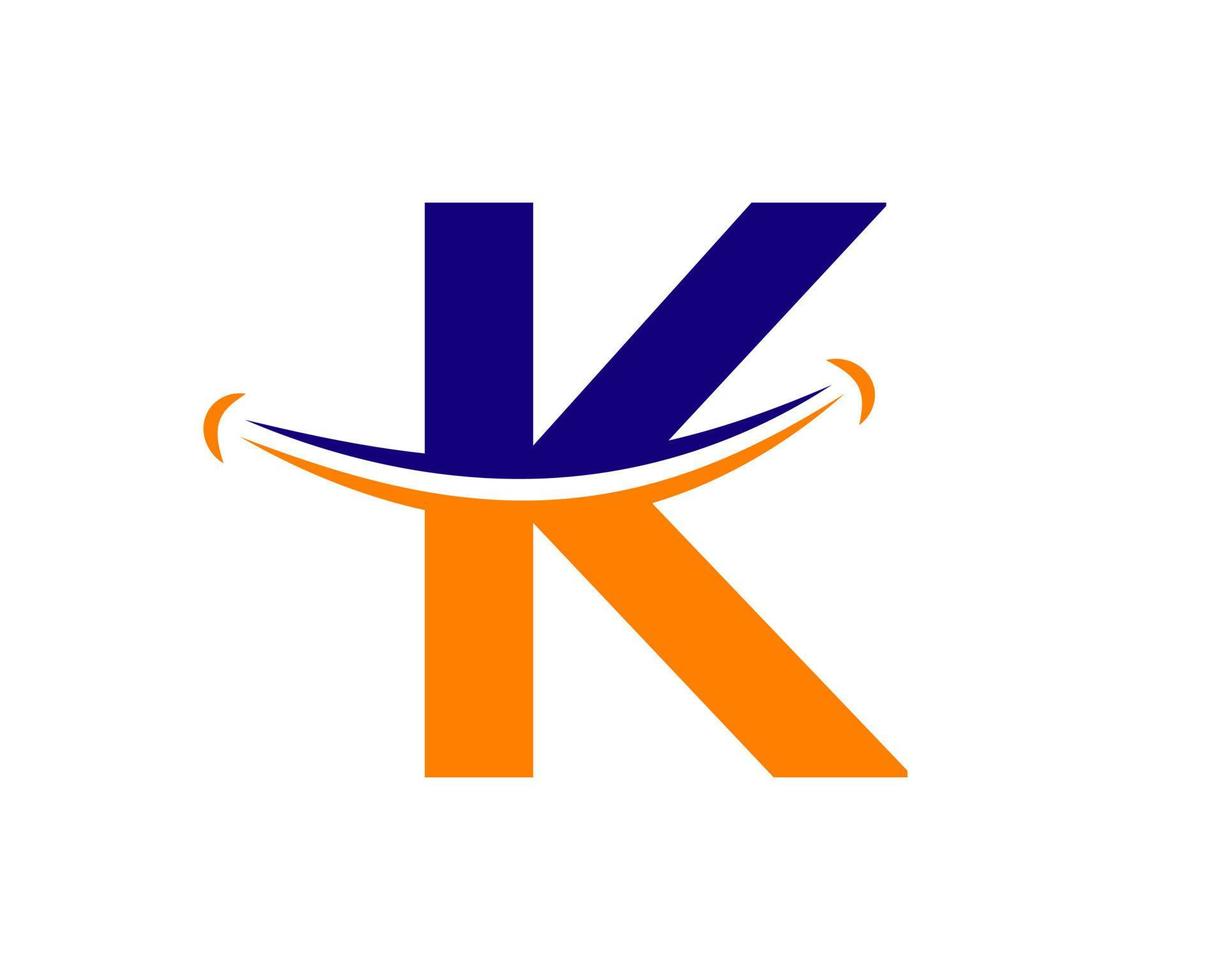 brief k glimlach logo ontwerp vector sjabloon