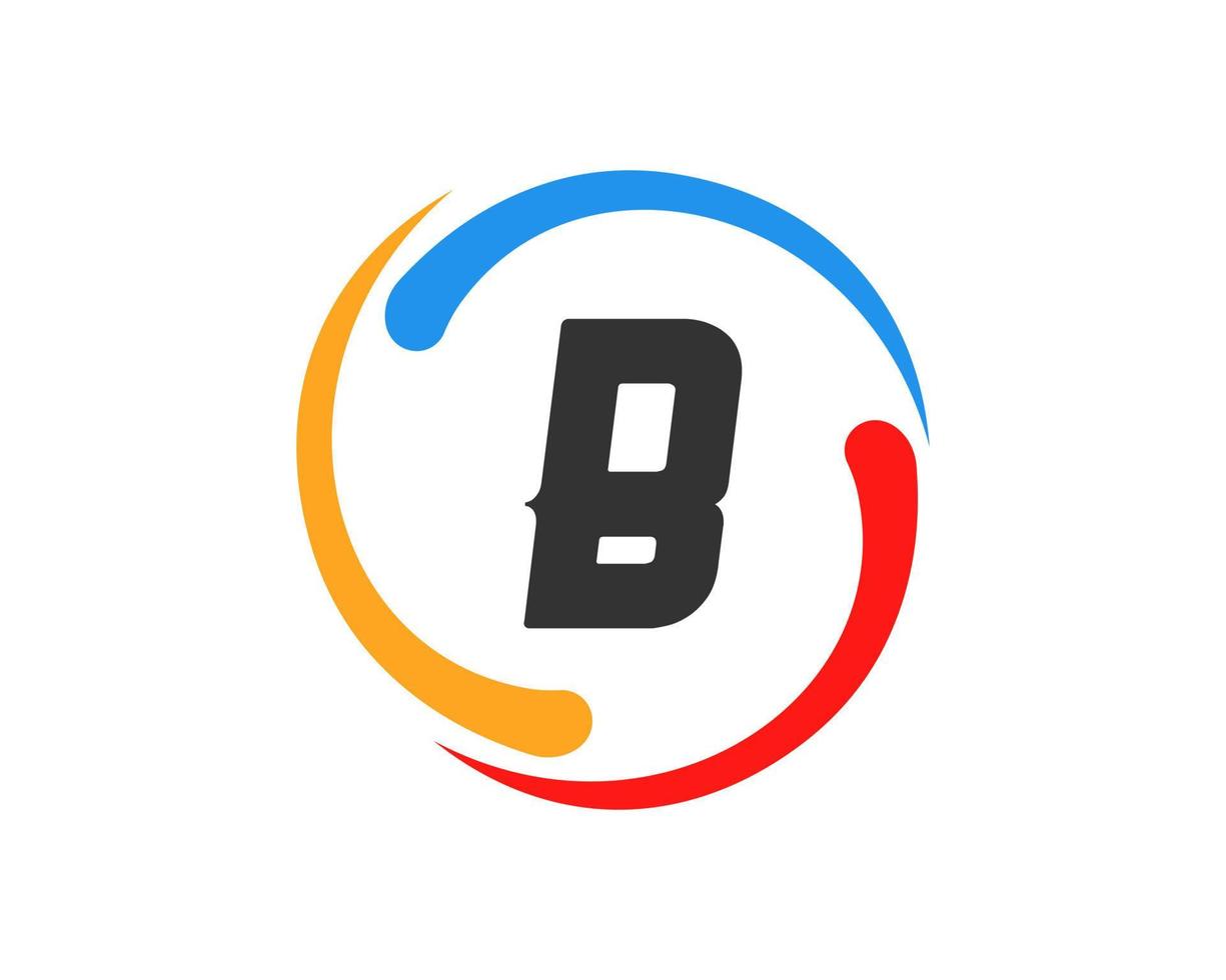 letter b technologie logo ontwerp vector