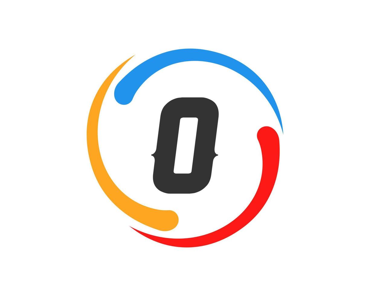 brief O technologie logo ontwerp vector