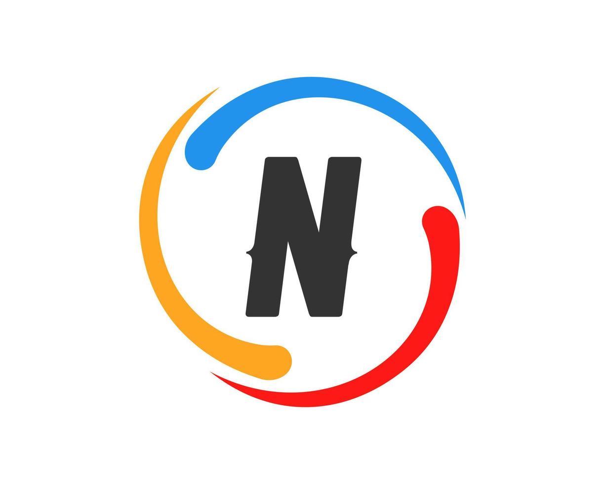 letter n technologie logo ontwerp vector