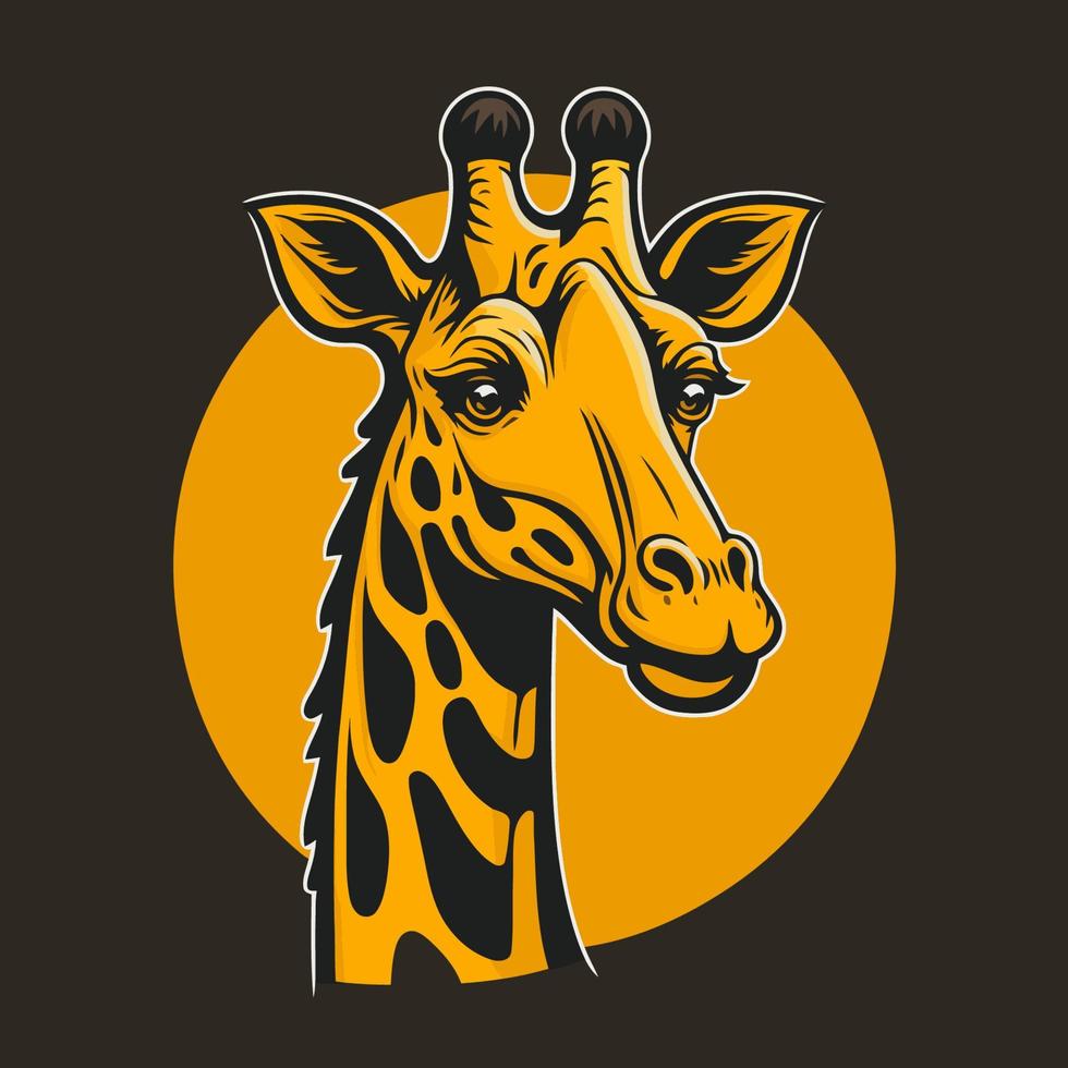 giraffe hoofd logo ontwerp mascotte. dier vector illustratie