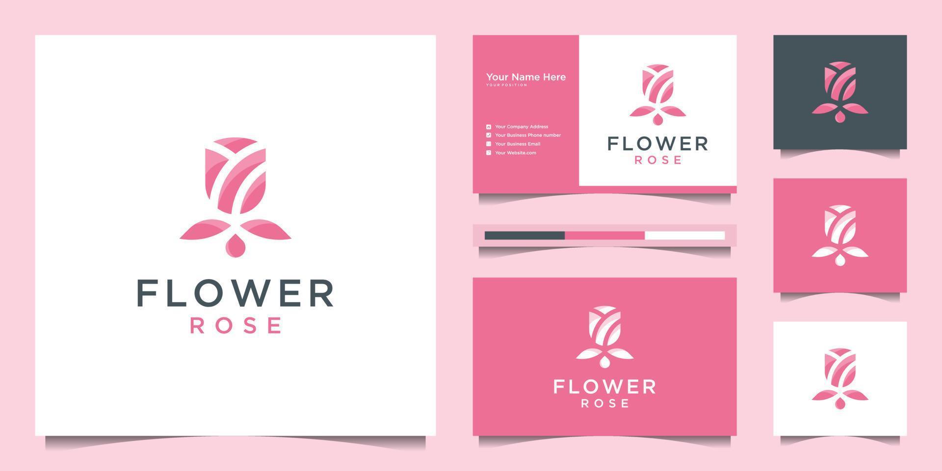 roos bloem logo ontwerp vrouwelijk. logos kan worden gebruikt voor spa, schoonheid salon, decoratie, boetiek, schoonheidsmiddelen en bedrijf kaart premie vector