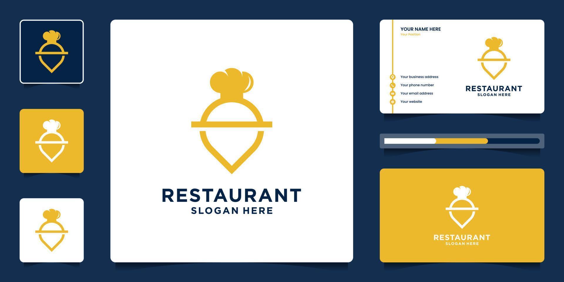 voedsel punt logo sjabloon met minimaal icoon voor restaurant, app, enz. vector