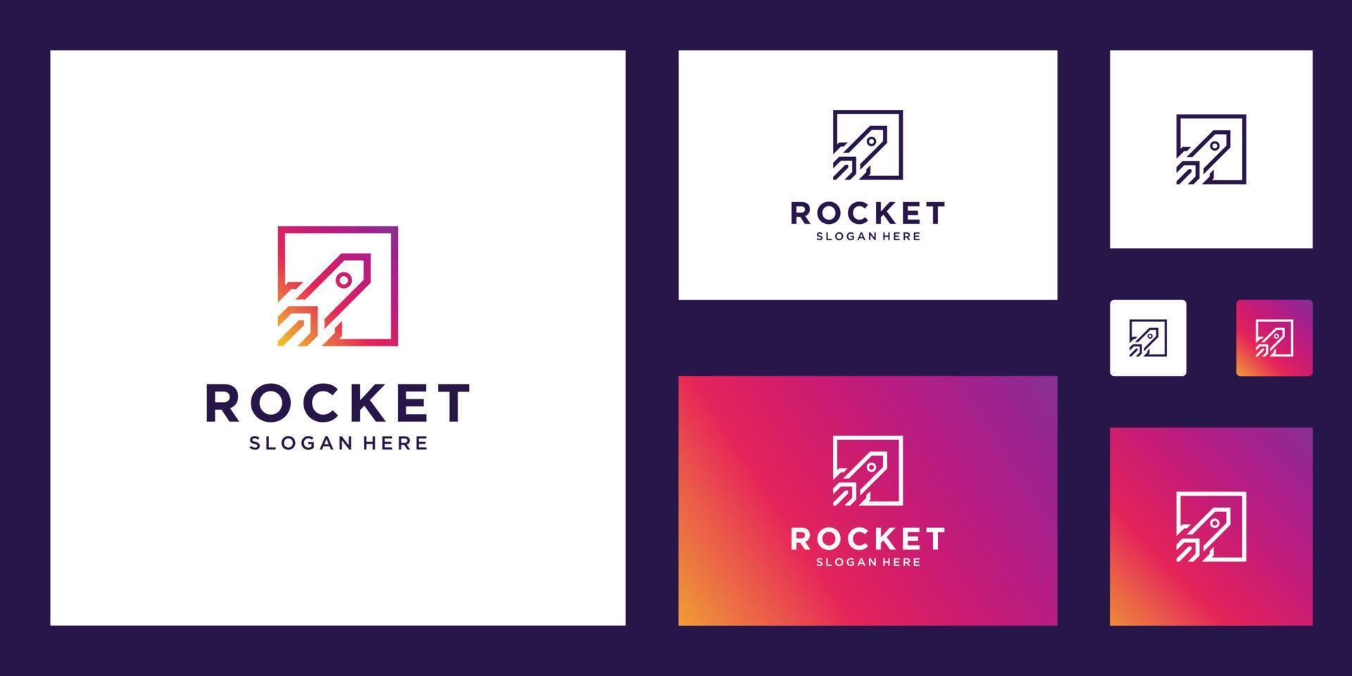 abstract raket afzet schoon lijnen gemakkelijk logo ontwerp inspiratie vector