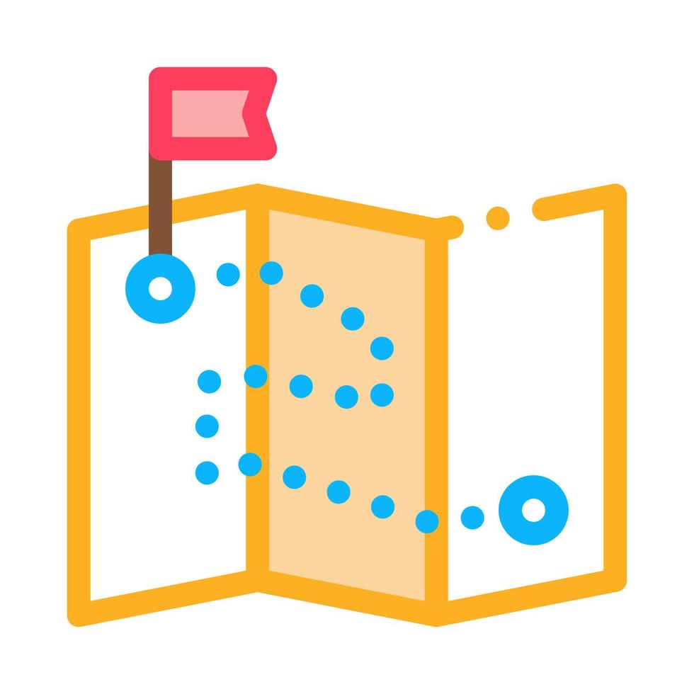 kaart richting topografie icoon dun lijn vector