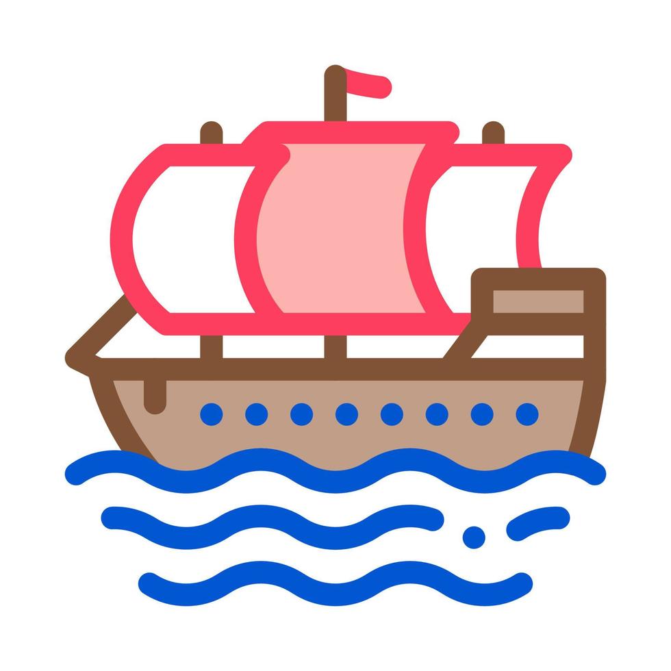 piraat zeil boot icoon vector schets illustratie