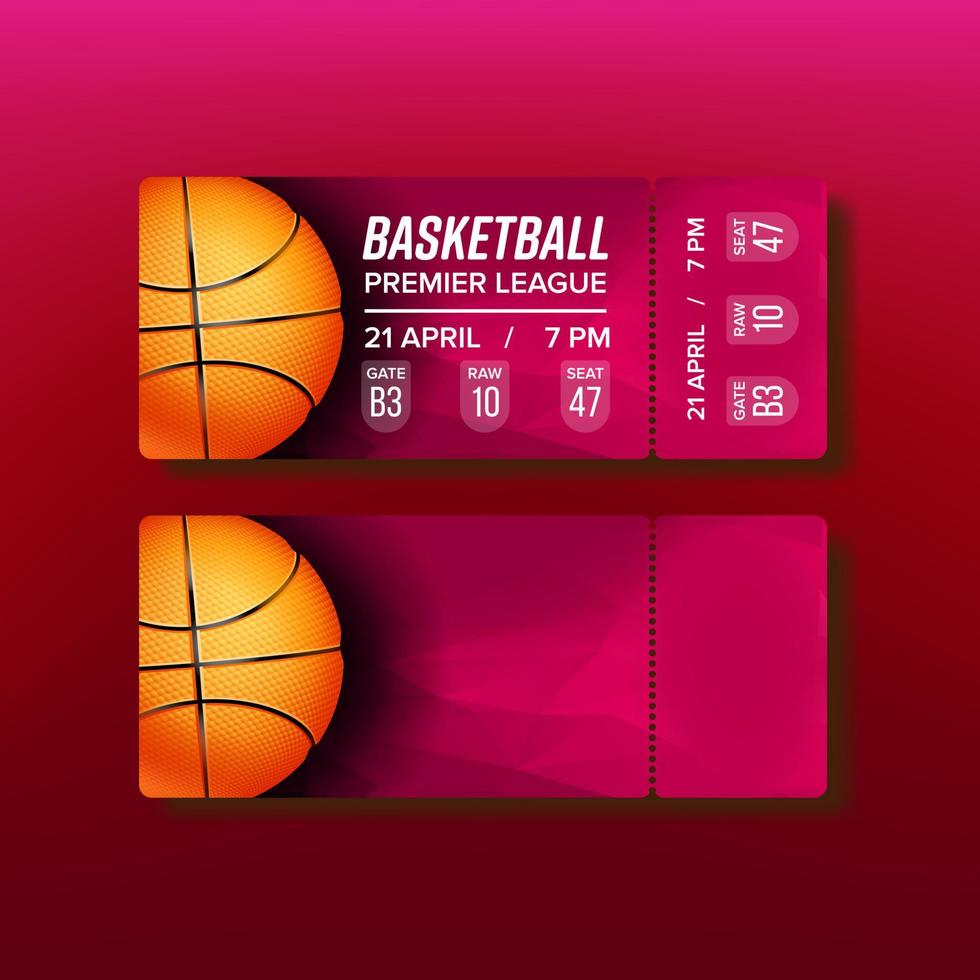 ticket afscheuren coupon Aan basketbal bij elkaar passen vector