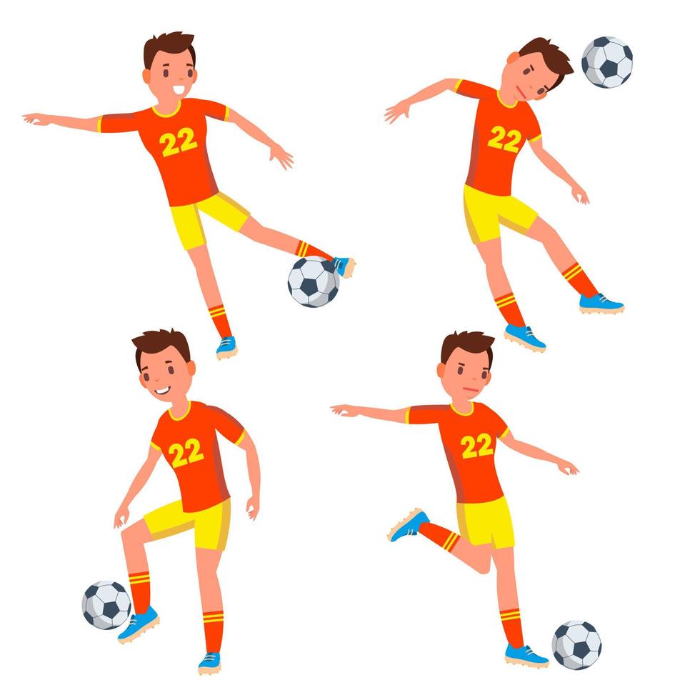 voetbal jong Mens speler vector. Mens. modern kampioenschap. trap. vlak atleet tekenfilm illustratie vector