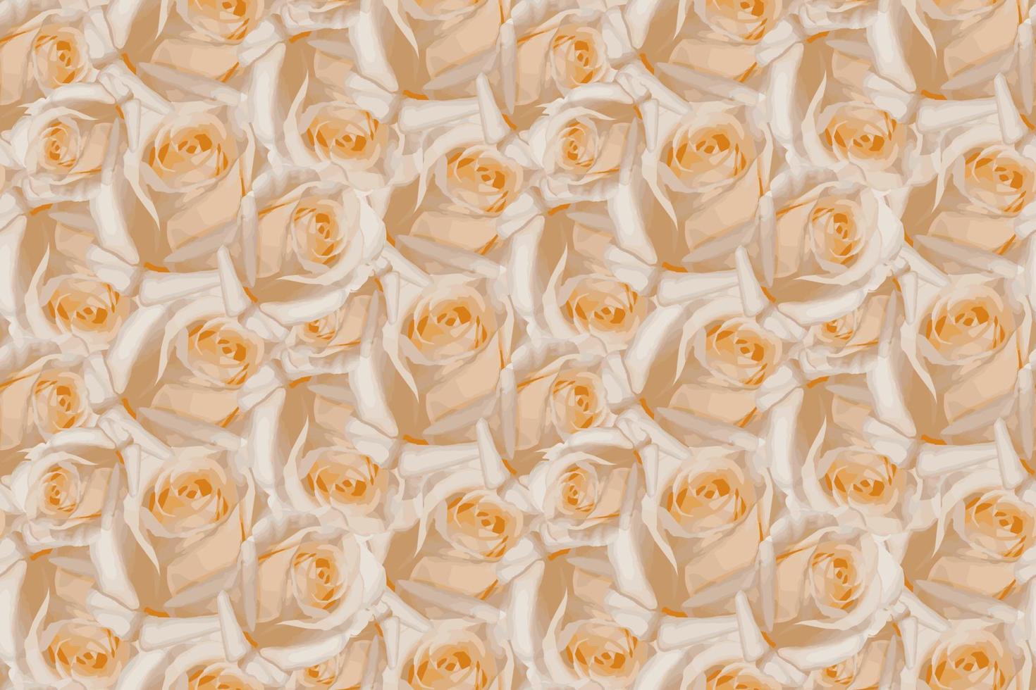 mooi naadloos perzik roos bloemen achtergrond. bloeiende delicaat rozen Aan bloeiend bloemen feestelijk achtergrond, pastel en zacht boeket bloemen kaart, vector illustratie waterverf bloemen sjabloon