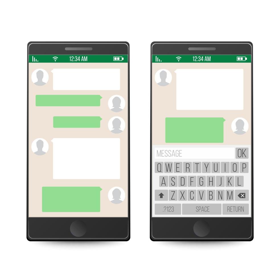 smartphone. sociaal netwerk concept. vector. boodschapper venster ontwerp. mobiel app voor praten. geïsoleerd vector illustratie