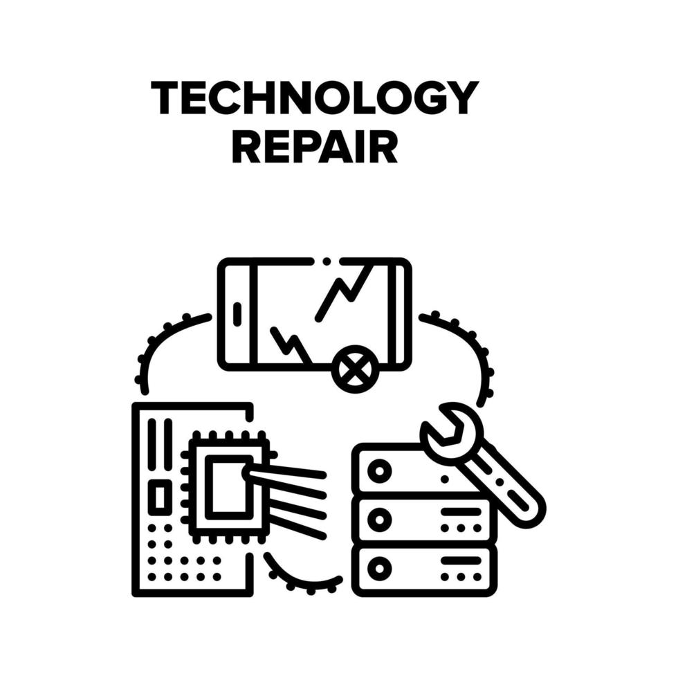 technologie reparatie onderhoud vector concept