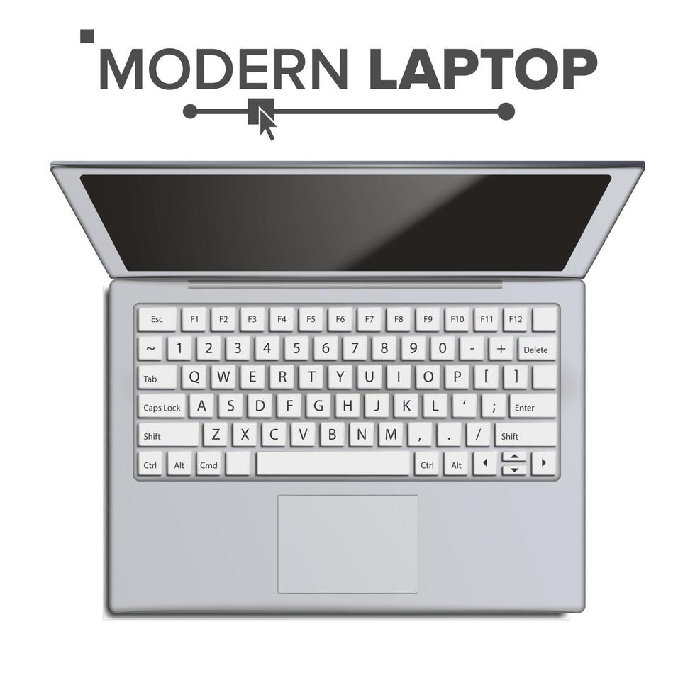laptop vector. realistisch modern laptop. top visie. geïsoleerd illustratie vector