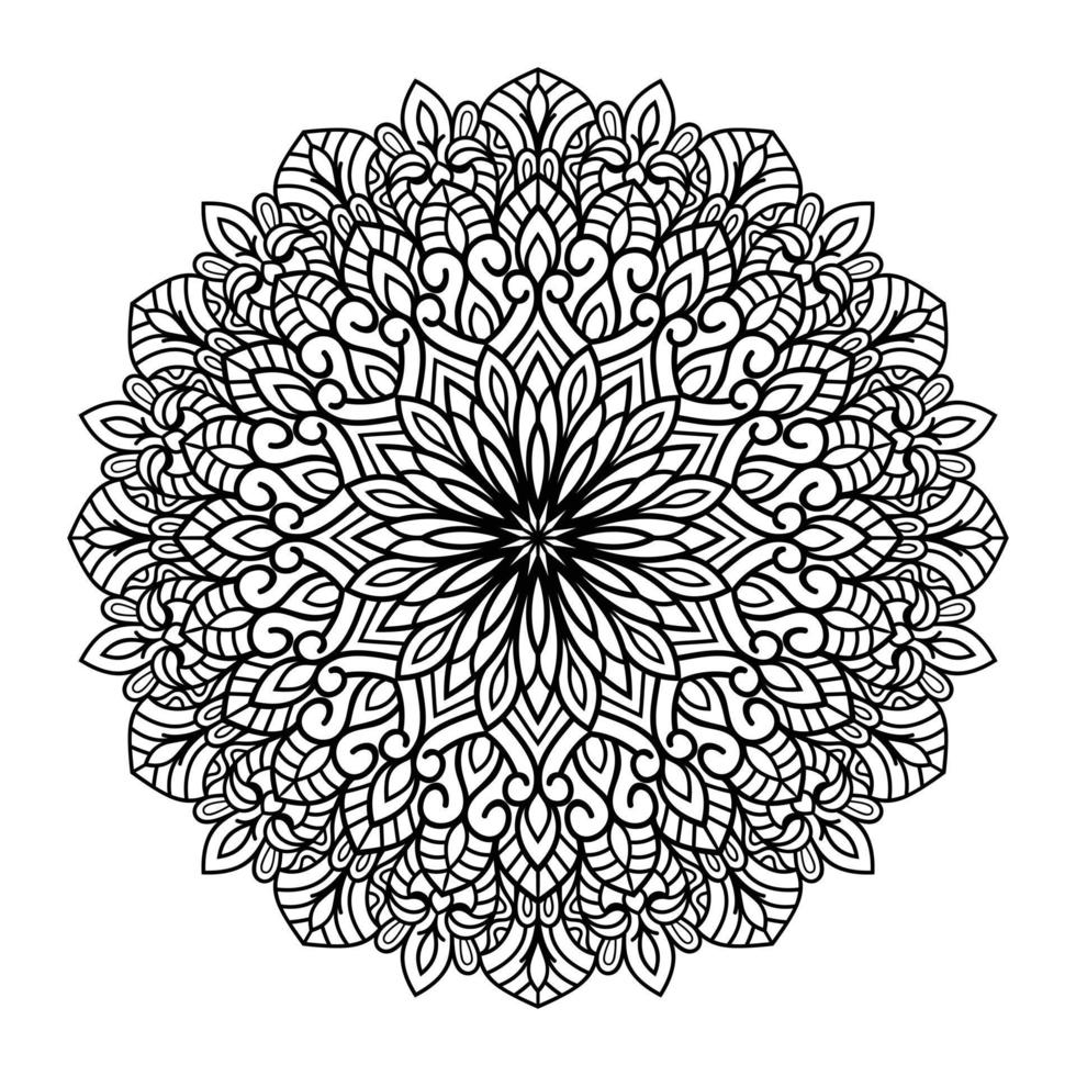 mandala bloemen kleur bladzijde interieur, hand- getrokken geschetst mandala lijn kunst tekening voor kleur bladzijde vector