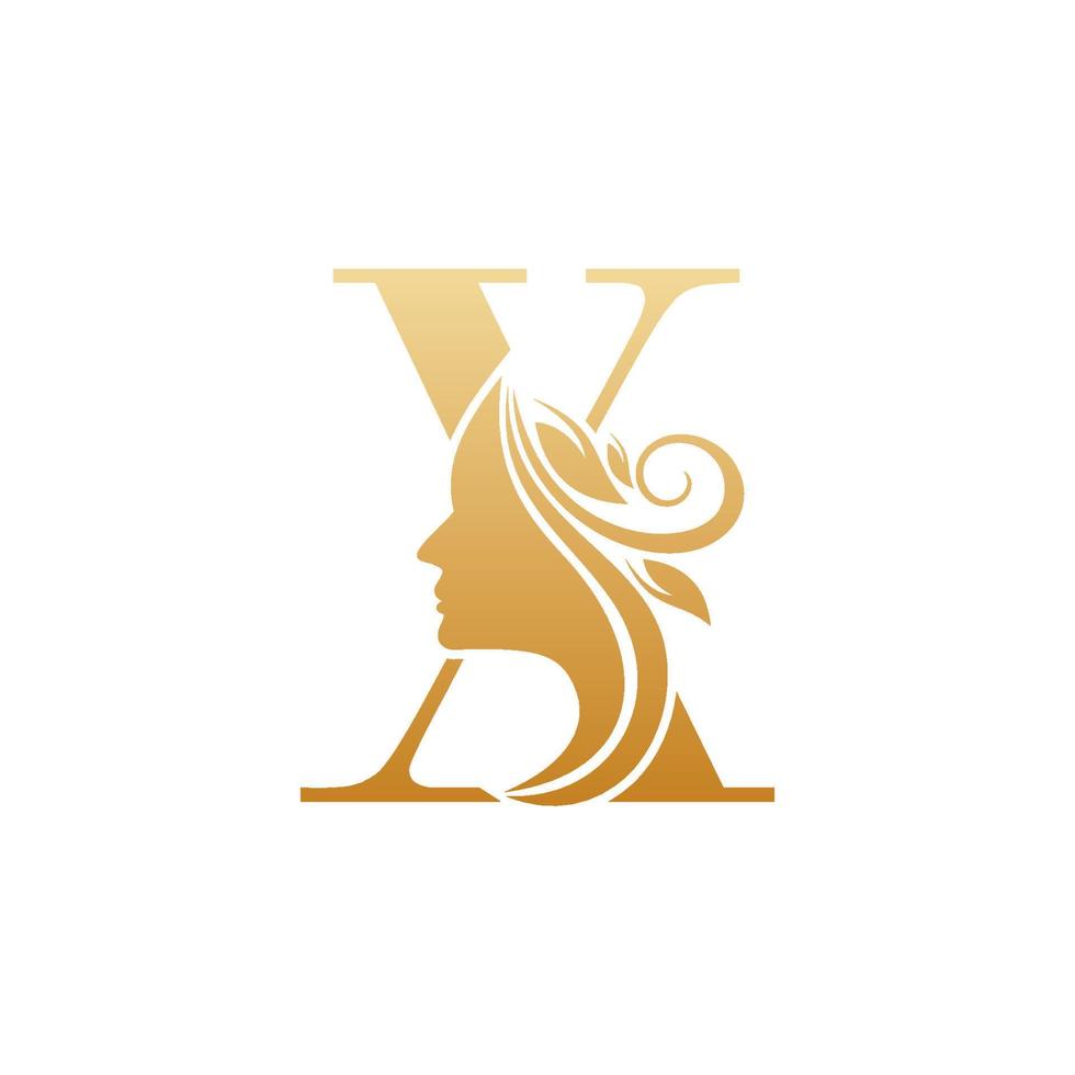 eerste X gezicht schoonheid logo ontwerp Sjablonen vector