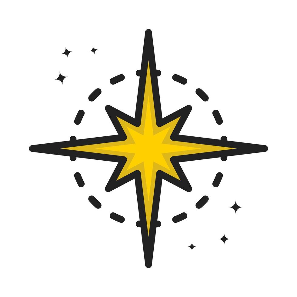 ster ruimte icoon tekenfilm gevulde lijn stijl. komeet meteoor astronomie logo vector illustratie. ruimte element sticker