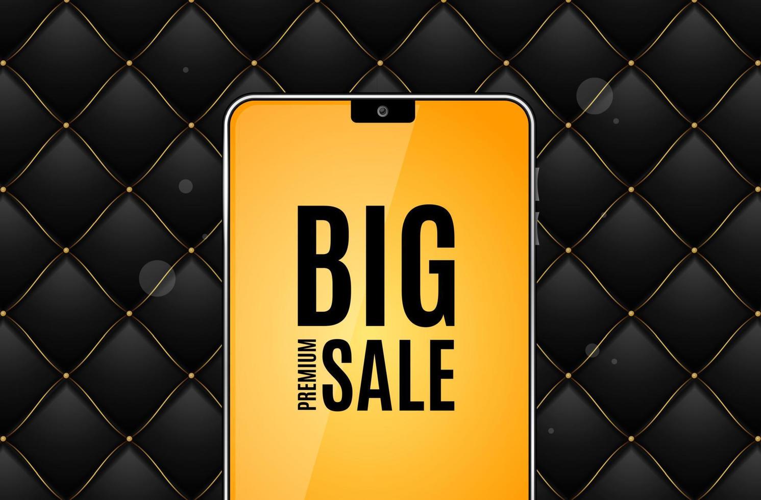 realistisch gedetailleerd 3d mobiel telefoon groot uitverkoop banier concept advertentie poster kaart. vector