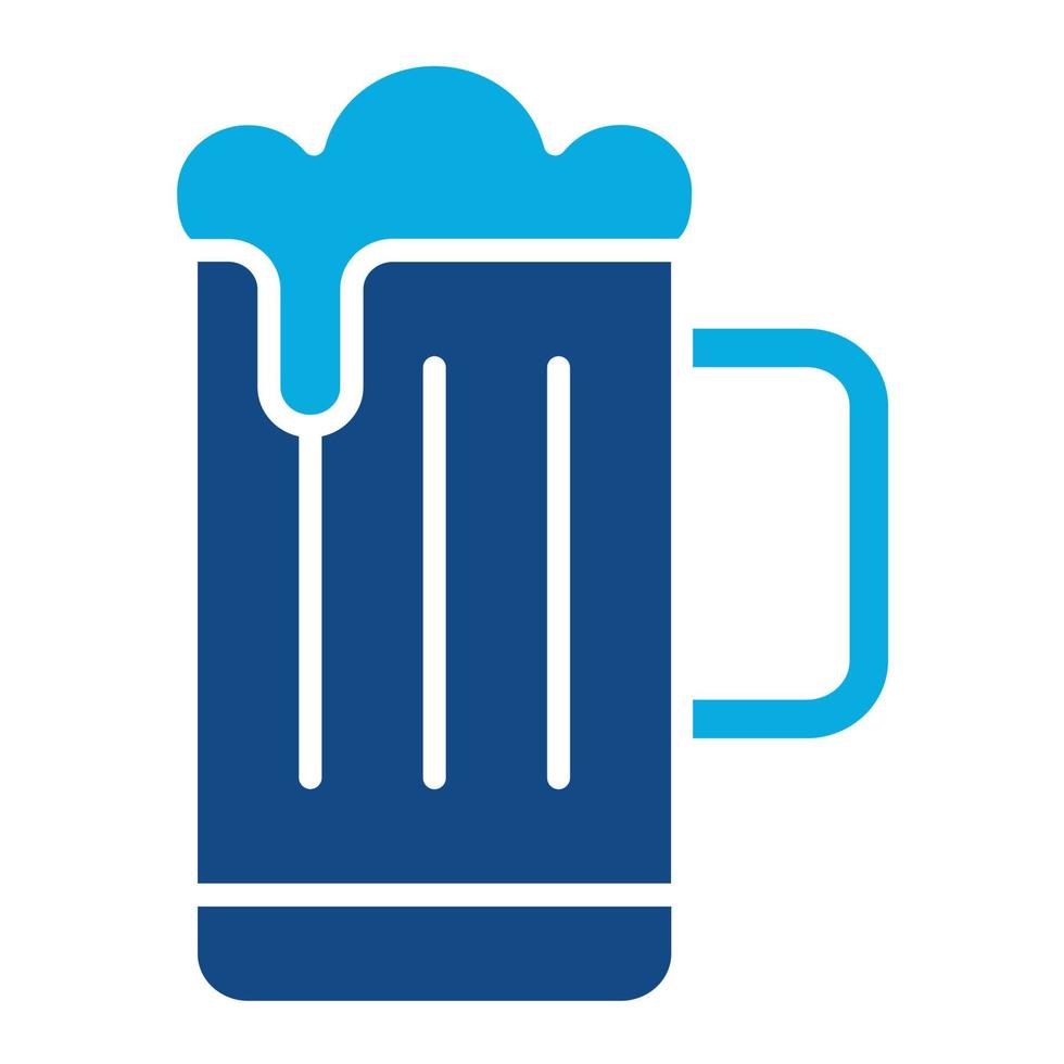 bier glyph twee kleur icoon vector