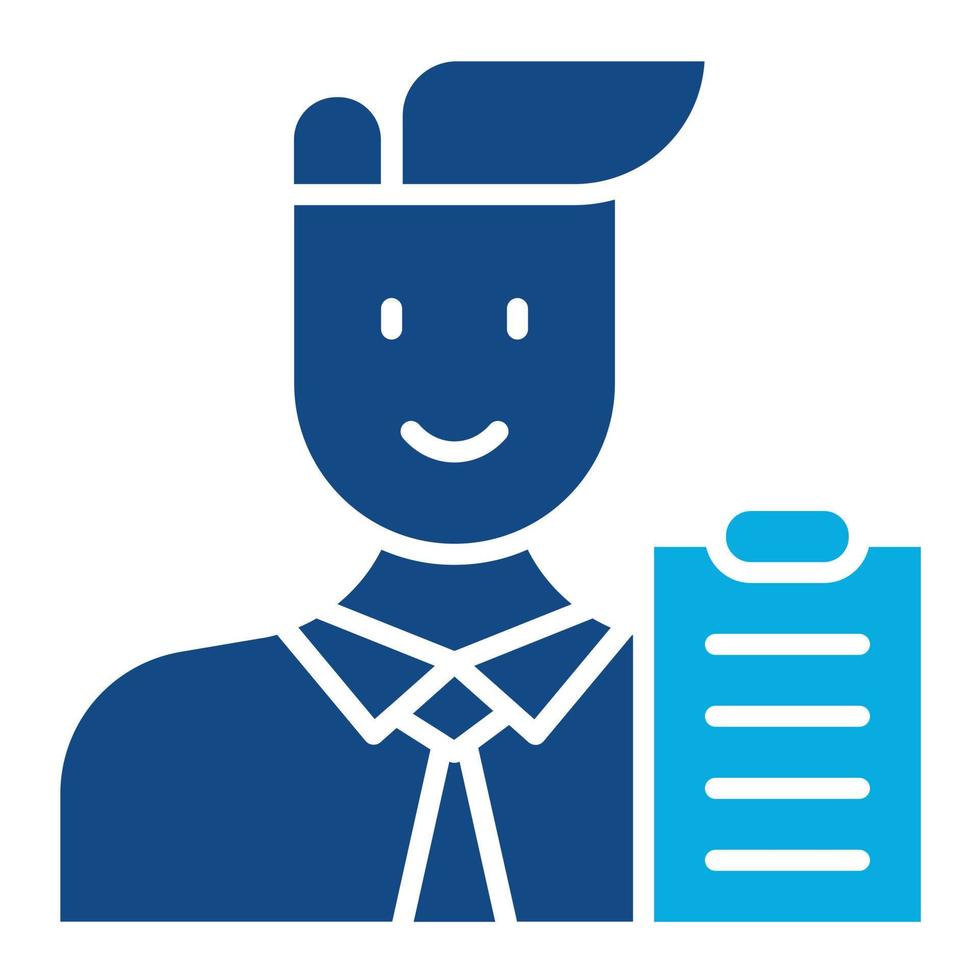 project manager vrouw glyph twee kleur icoon vector