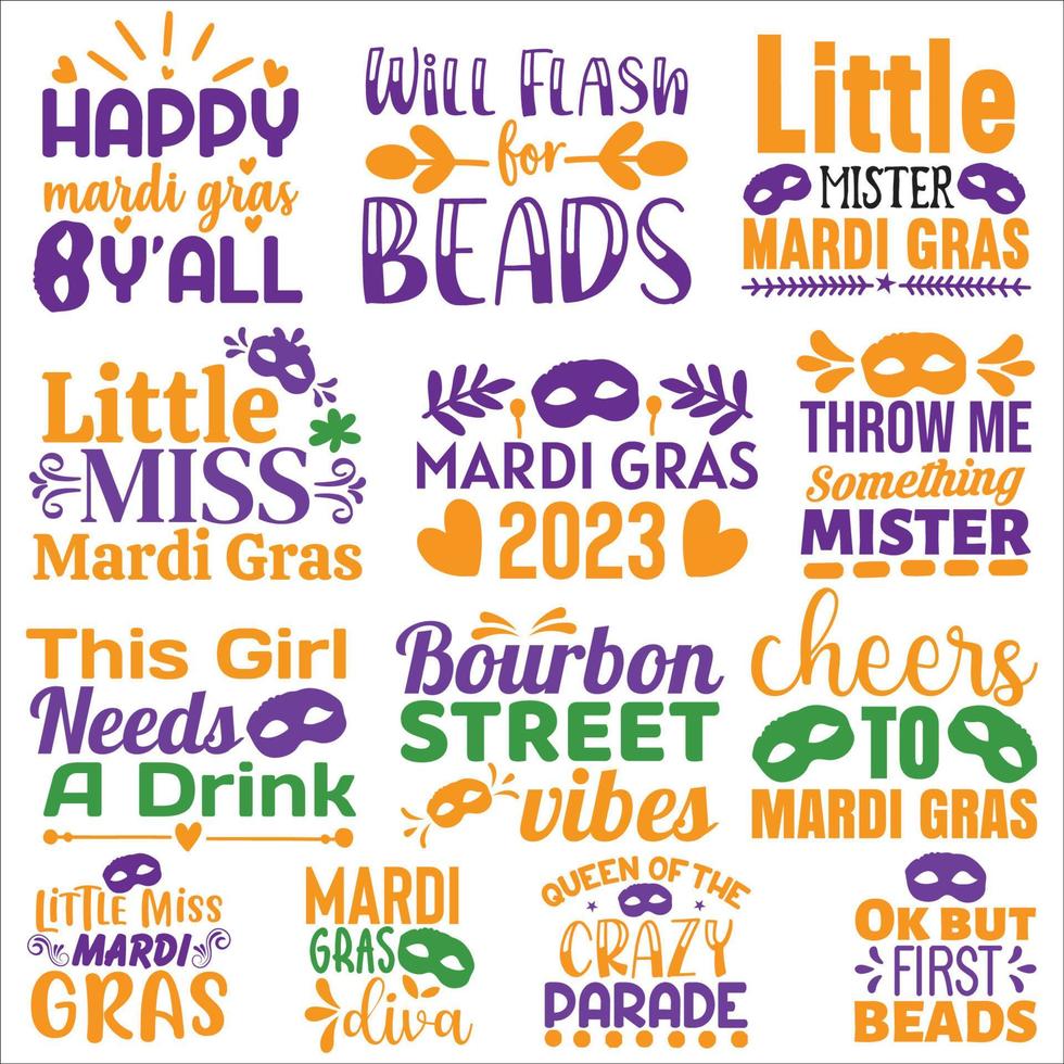 mardi gras t- overhemd ontwerpen vector