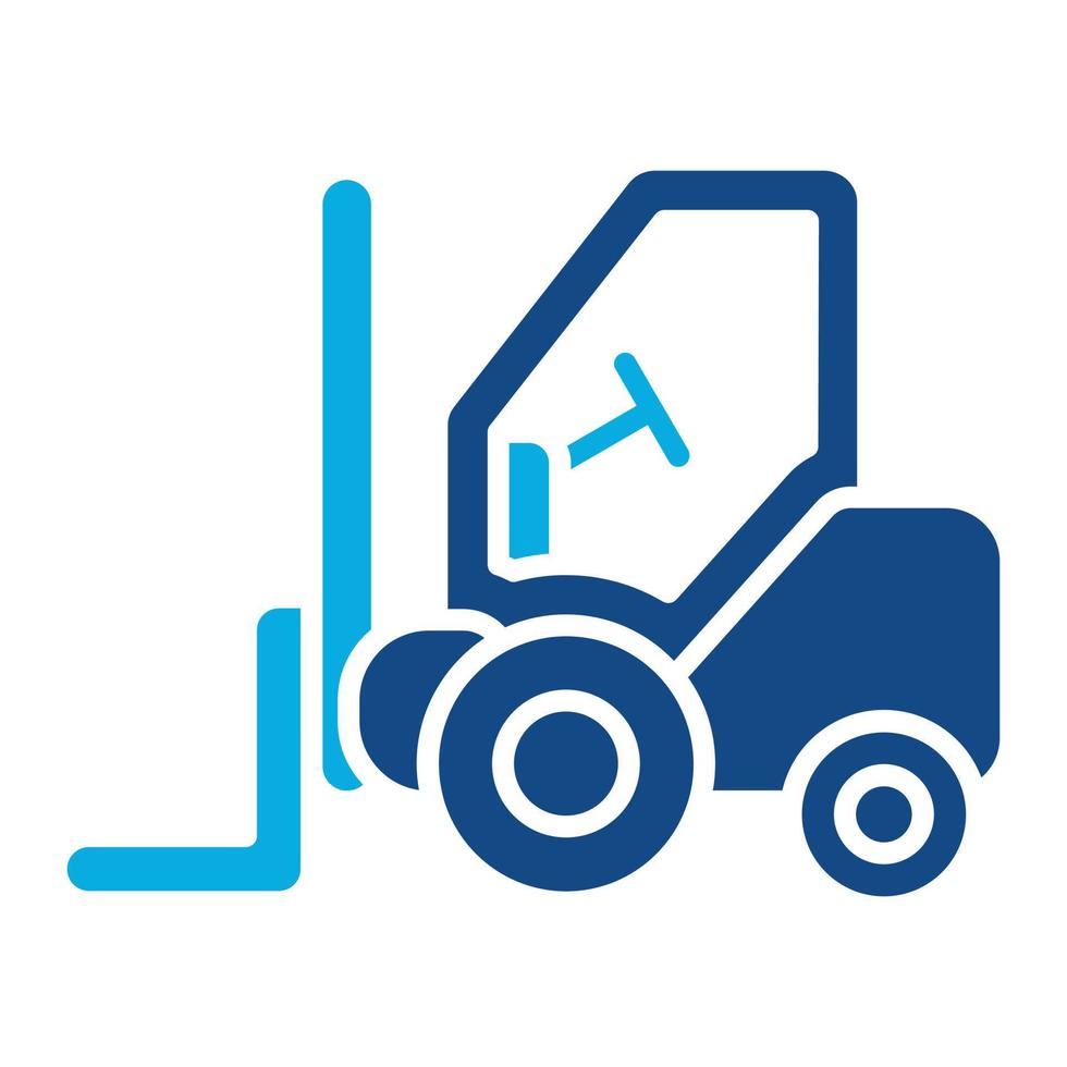 heftruck glyph twee kleuren icoon vector