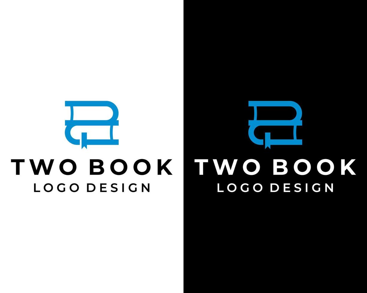 twee boeken, bibliotheek, studie Universiteit logo ontwerp. vector