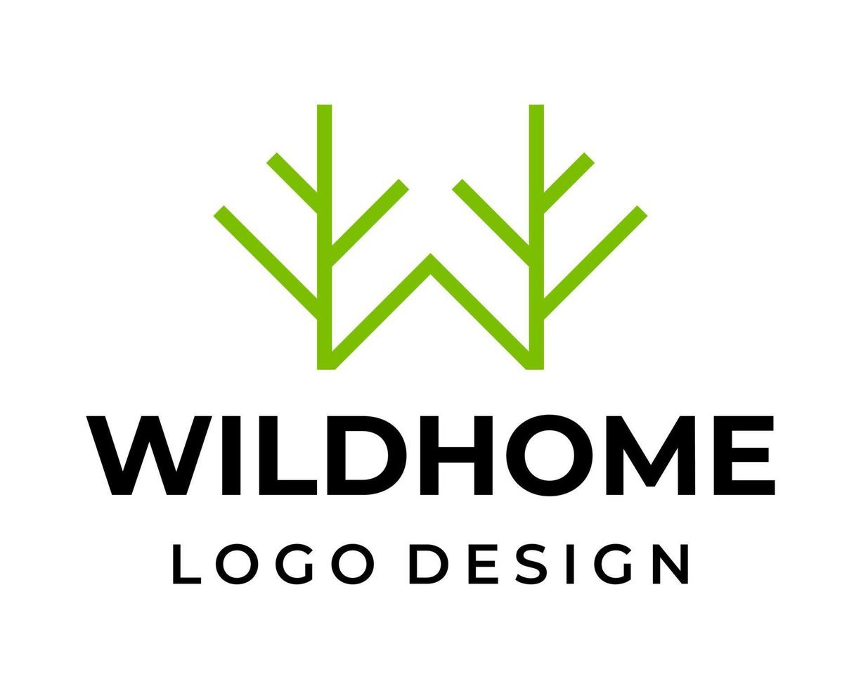 wild huis Woud natuur logo ontwerp. vector