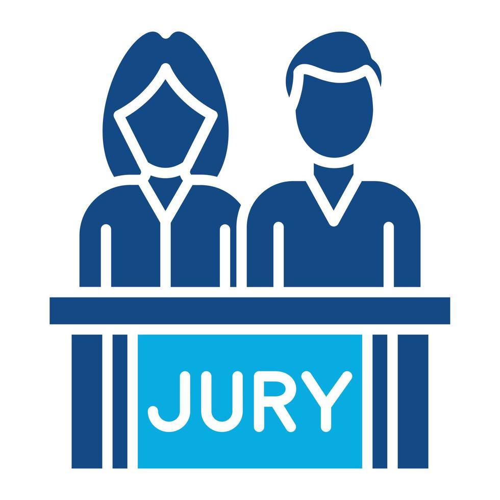 jury glyph twee kleuren icoon vector