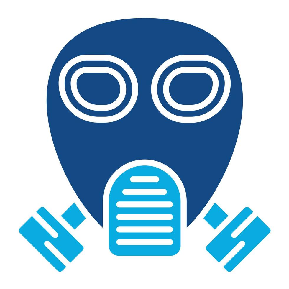 gasmasker glyph twee kleuren icoon vector