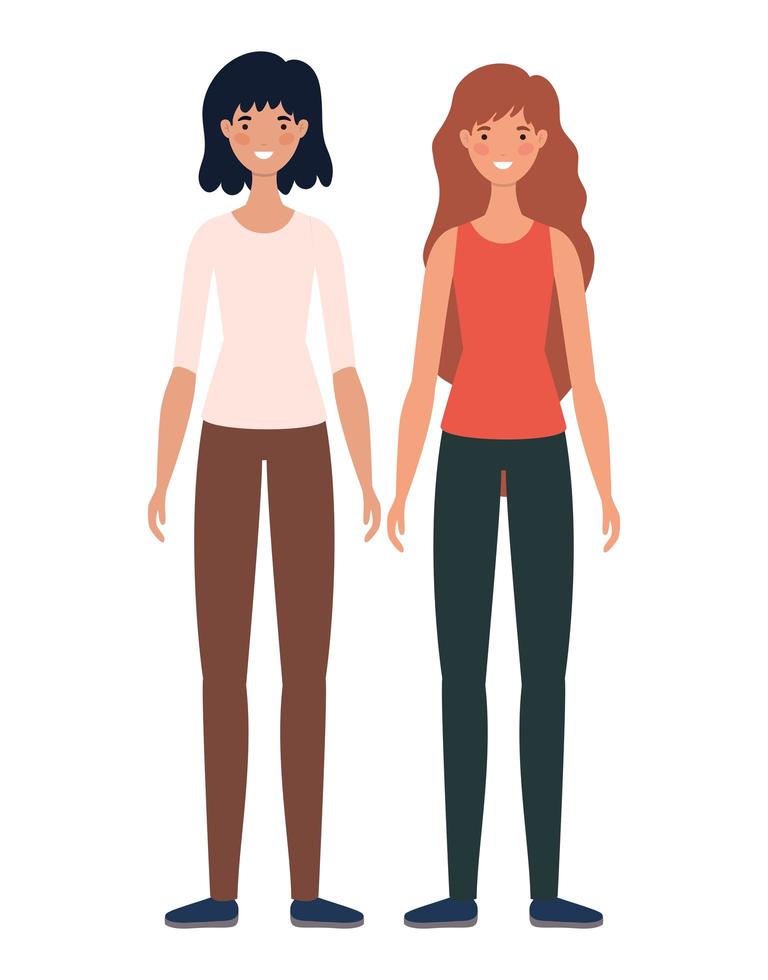 vrouwen avatars cartoon ontwerp vector