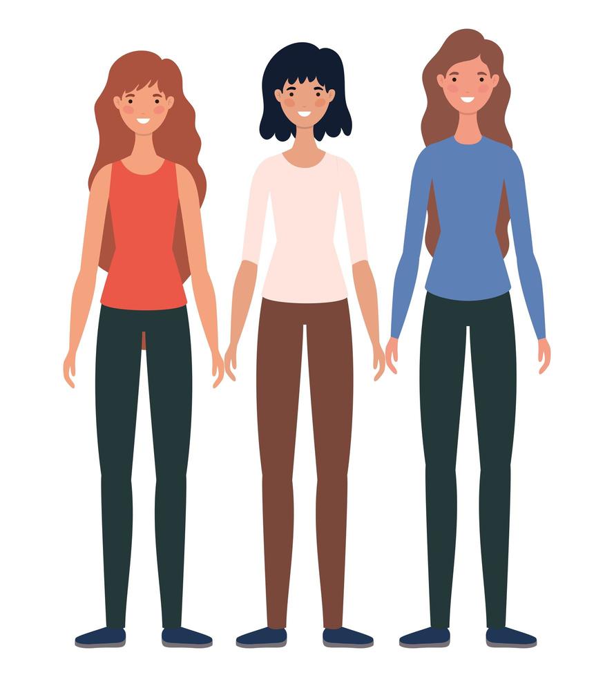 vrouwen avatars cartoon ontwerp vector