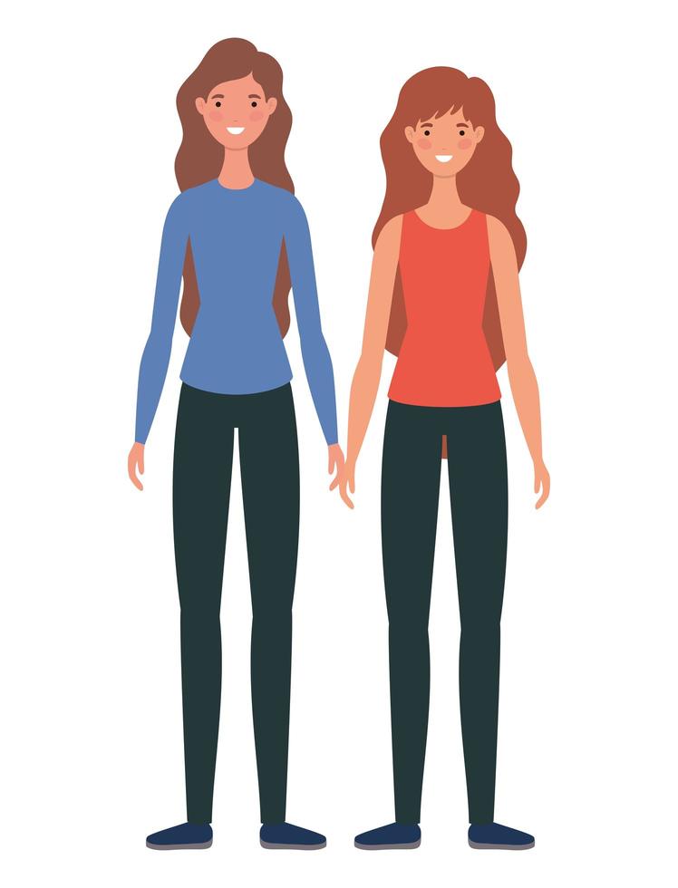 vrouwen avatars cartoon ontwerp vector