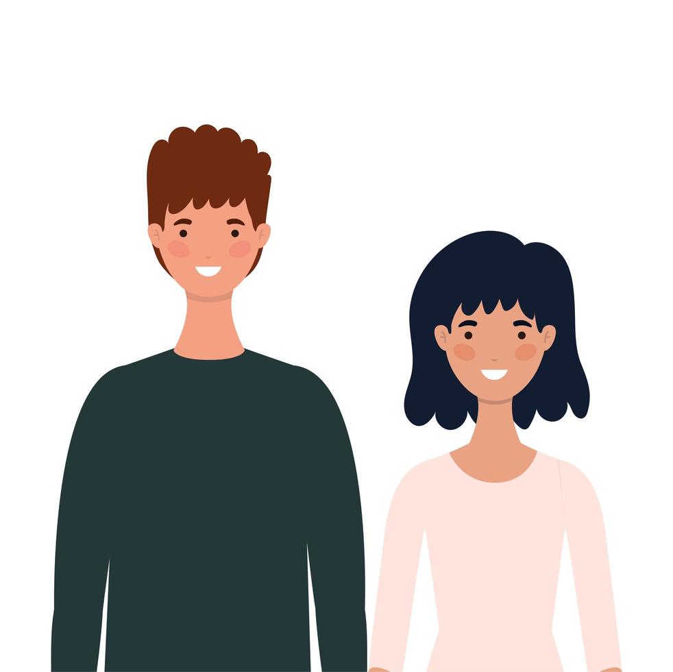 vrouwen en mannen avatars tekenfilms ontwerp vector