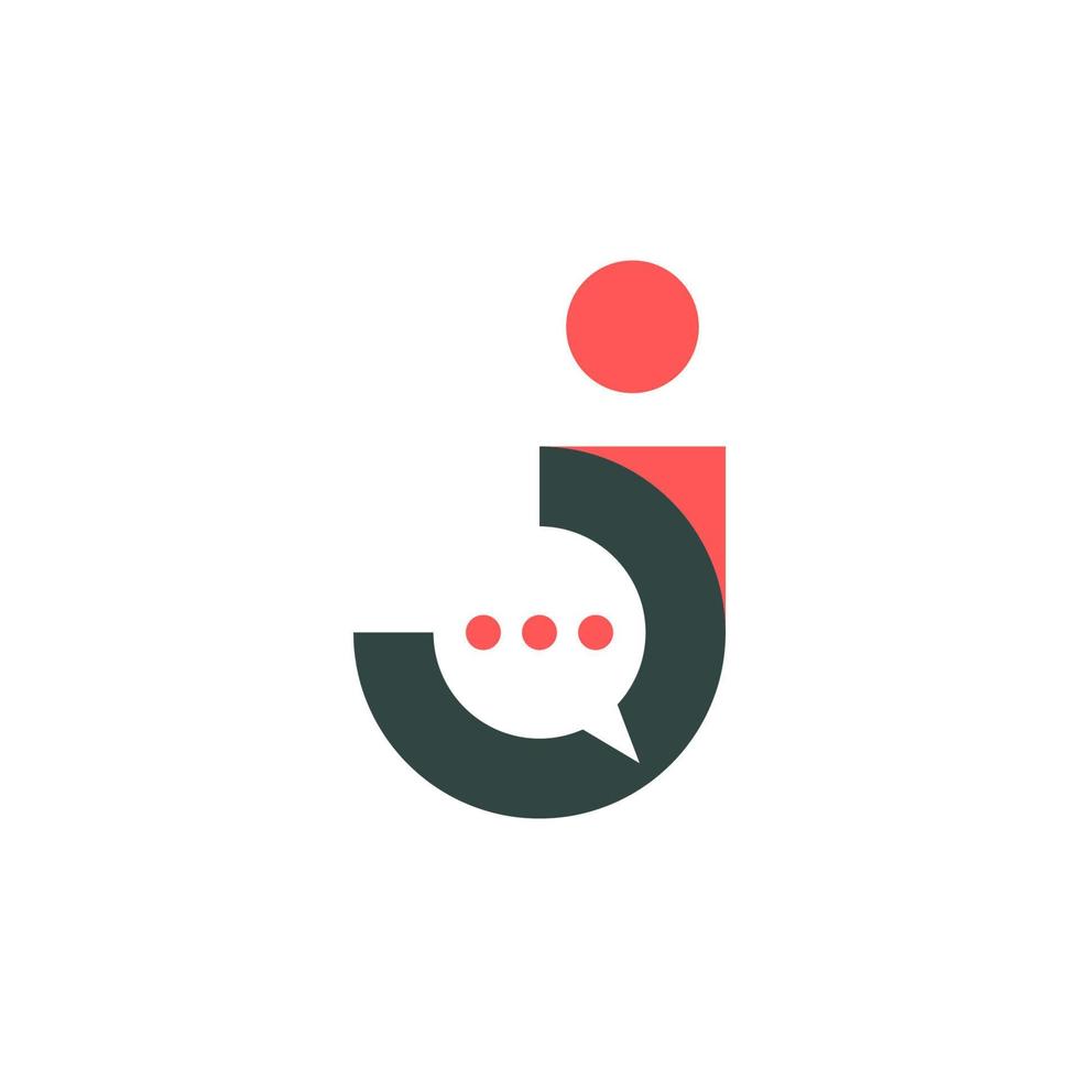 brief j en bericht logo icoon ontwerp element vector eps
