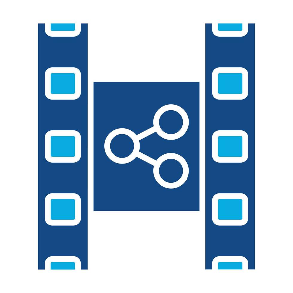 film distributie glyph twee kleur icoon vector