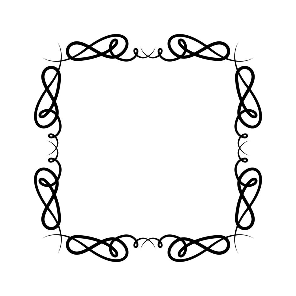 geïsoleerde zwarte ornament frame design vector