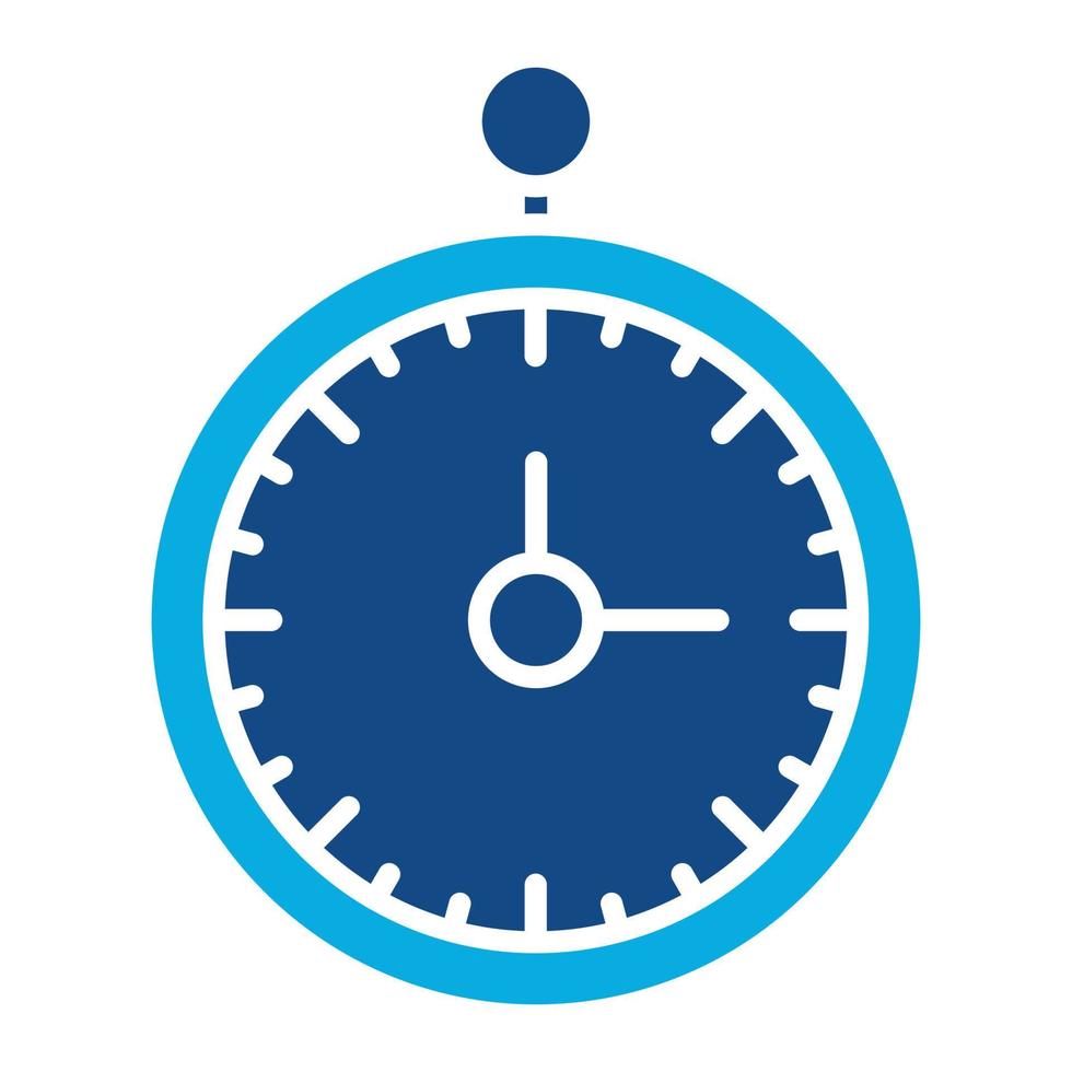 stopwatch glyph twee kleur icoon vector