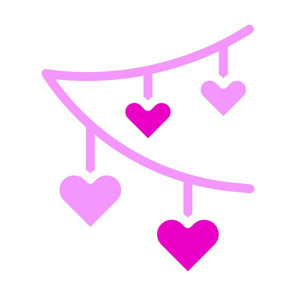 decoratie Valentijn icoon solide roze stijl illustratie vector en logo icoon perfect.