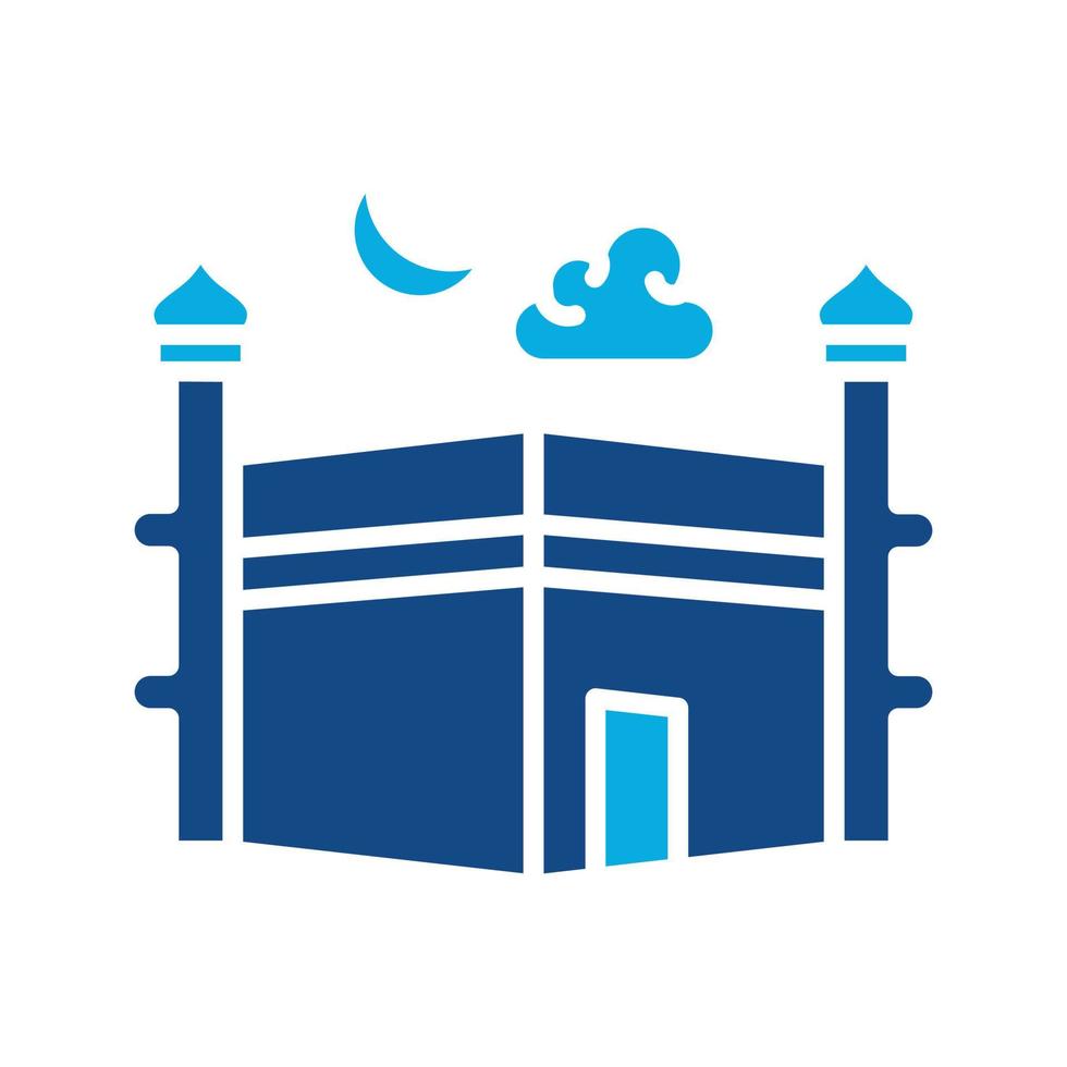 kaaba glyph twee kleur icoon vector